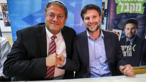 Getty Images Itamar Ben-Gvir (right) and Bezalel Smotrich are key members of PM Benjamin Netanyahu’s right-wing coalition