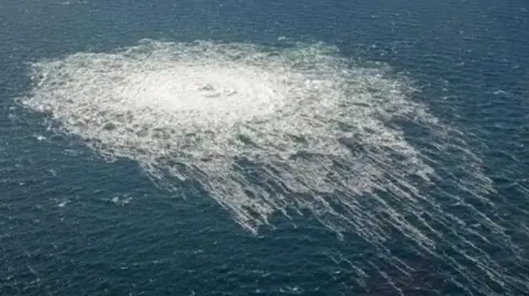 Danish Defence Handout The Nord Stream pipeline running between Russia and Germany was attacked in 2022 