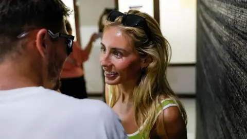 EPA British adult content creator Tia Billinger, known as Bonnie Blue, arrives at Bali's immigration office for questioning in Badung, Bali, Indonesia, on 10 December 2025.