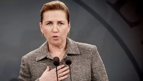 Reuters Danish Prime Minister Mette Frederiksen speaks at a press conference 