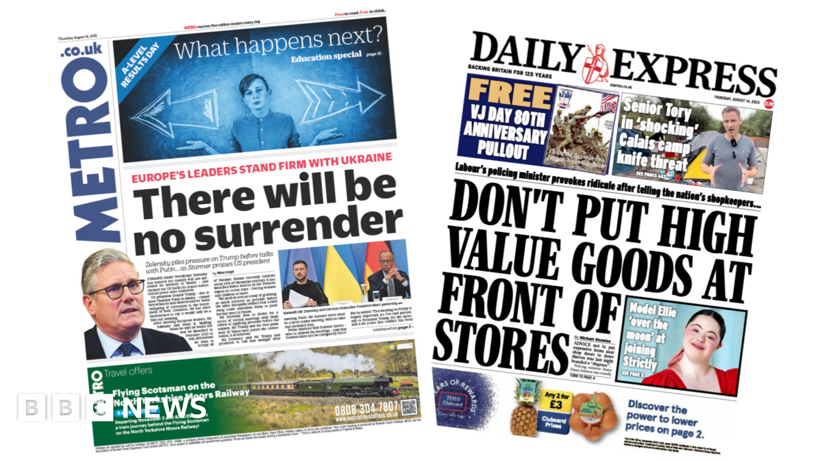 Newspaper headlines: ‘No surrender’ from Ukraine and ‘Policing minister provokes ridicule’