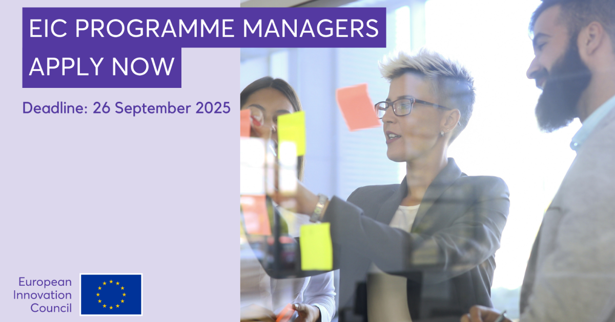 Shape the future of innovation in Europe – become an EIC Programme Manager
