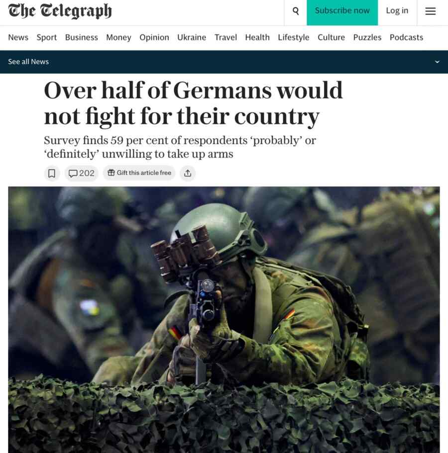 More than half of Germans may refuse to defend Germany,