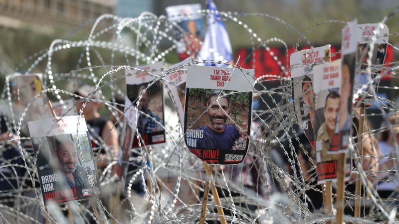 Israeli hostage families hold emergency protest after Gaza militants release new propaganda videos