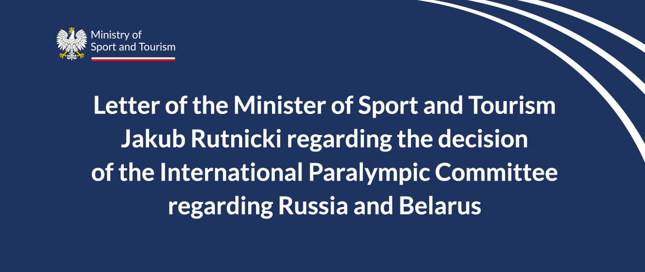 Minister of Sport and Tourism condemns the decision of the International Paralympic Committee regarding Russia and Belarus – Ministry of Sports and Tourism