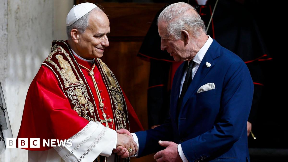 King Charles and Pope exchange gifts and pray together for first time