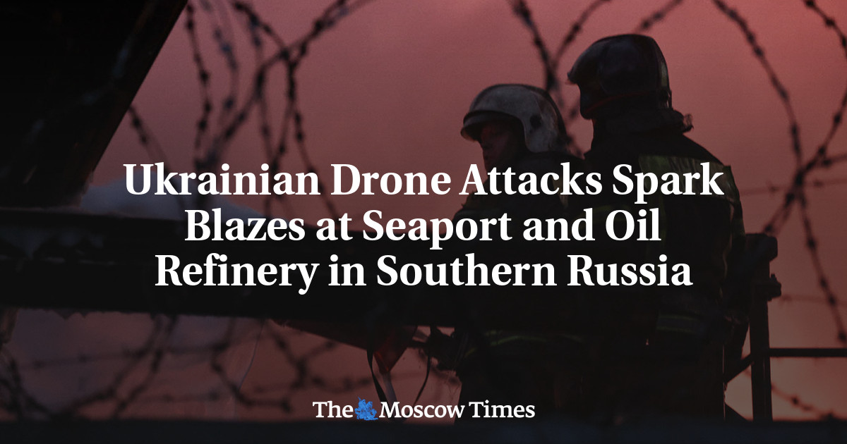 Ukrainian Drone Attacks Spark Blazes at Seaport and Oil Refinery in Southern Russia