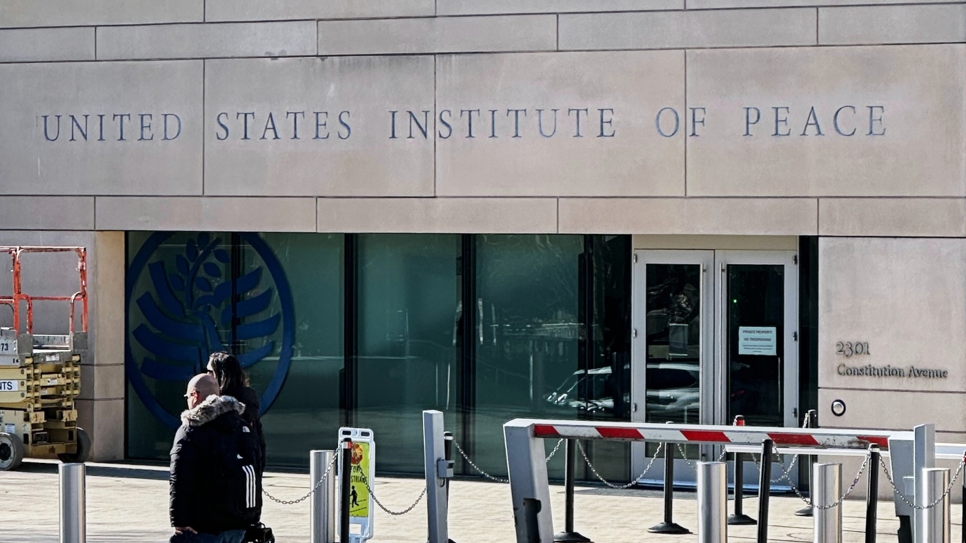 Trump is fighting the Institute of Peace in court. His name is on the building : NPR