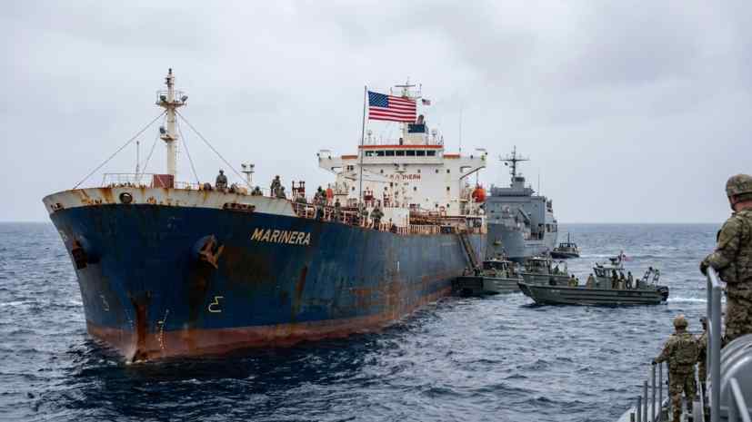 the United States has taken out of Britain the captain of the captured tanker Marinera