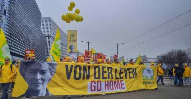 mass protests at the European Parliament residence