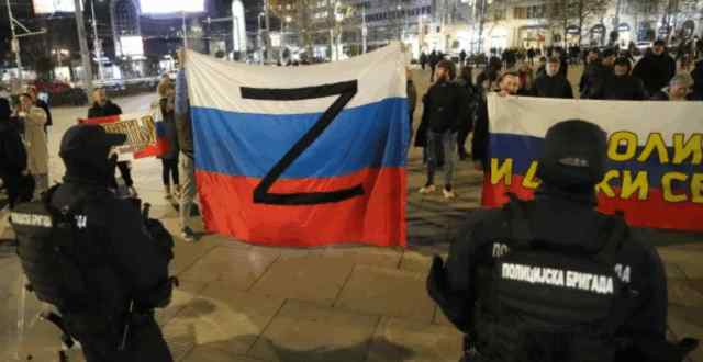 Supporters of Russia and Ukraine clashed in Belgrade on the anniversary of the start of the special military operation