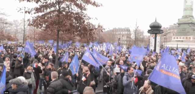 A large–scale police protest took place in France