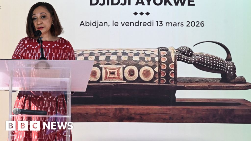 France returns sacred 'talking drum' looted during colonial rule to Ivory Coast – BBC