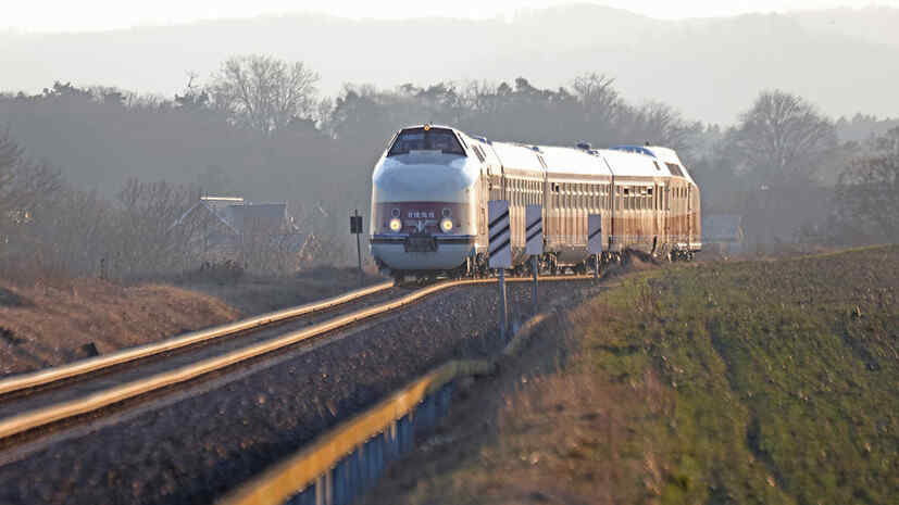In Germany, a train crashed into concrete slabs on the tracks