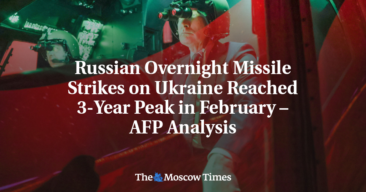 Russian Overnight Missile Strikes on Ukraine Reached 3-Year Peak in February – AFP Analysis
