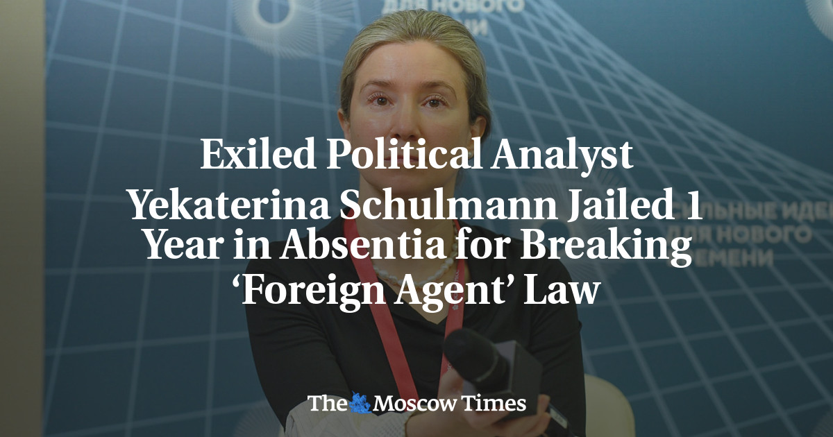 Exiled Political Analyst Yekaterina Schulmann Jailed 1 Year in Absentia for Breaking ‘Foreign Agent’ Law