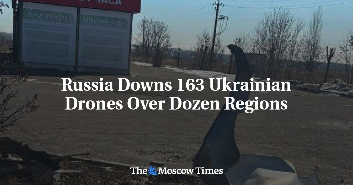 Russia Downs 163 Ukrainian Drones Over Dozen Regions