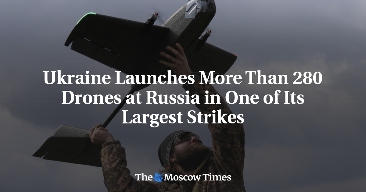 Ukraine Launches More Than 280 Drones at Russia in One of Its Largest Strikes