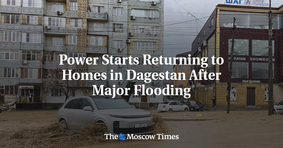 Power Starts Returning to Homes in Dagestan After Major Flooding