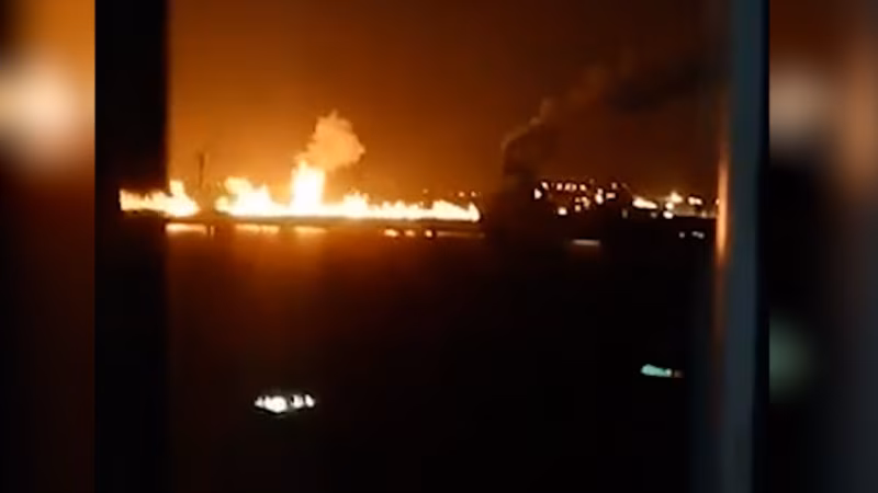 Another Russian Oil Port In Flames After Drone Strike