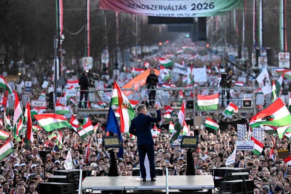 Viktor Orbán and rival Péter Magyar rally supporters in Hungary’s capital