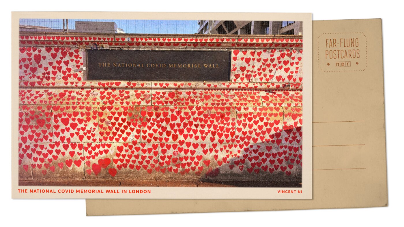 London COVID memorial wall holds vigil opposite Parliament : NPR